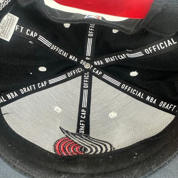 Adidas Portland Trail Blazers Logo Official NBA Draft Black Snapback Hat Cap OS - Picture 5 of 7